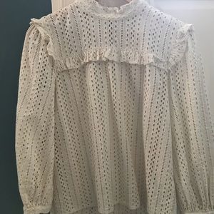 Madewell Eyelet Ruffle Top